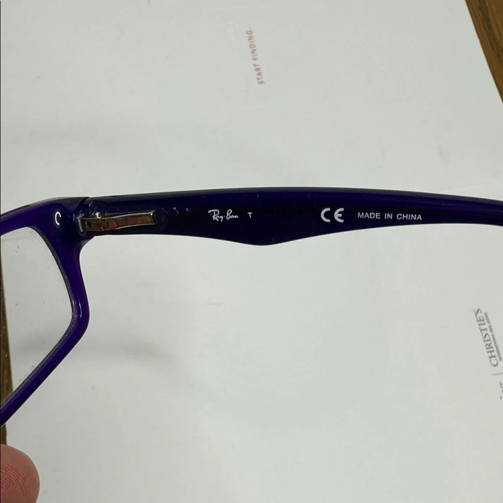 Ray Ban Purple Rectangular Eyeglasses - Picture 5 of 9
